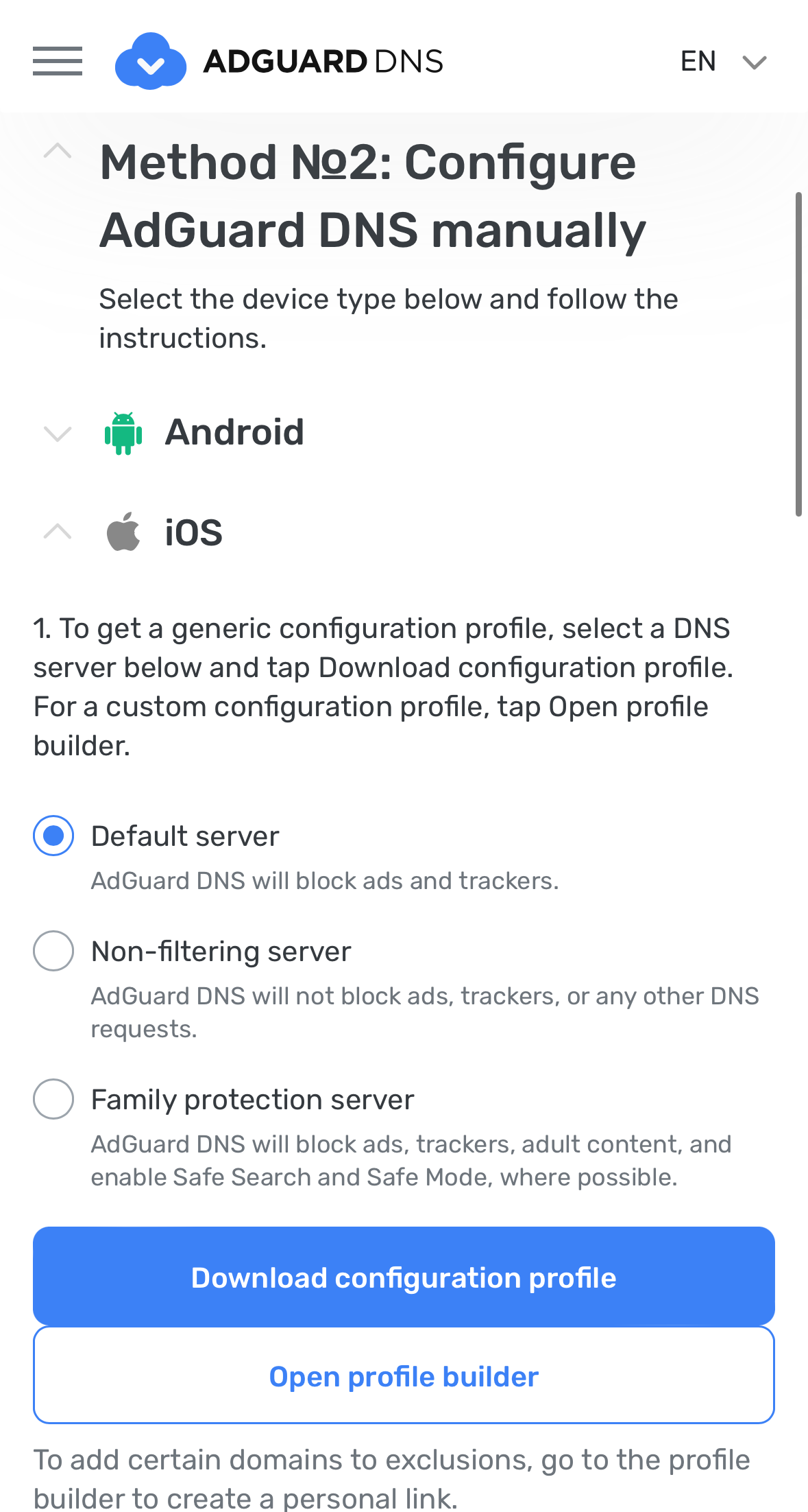 adguard dns ios 14